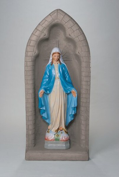 Blessed Mother Mary And Keystone Grotto Two Piece Set Religious